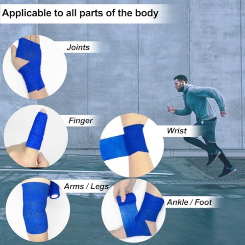 Self Adhesive Bandage Wrap, 3 Inches, 12 Pack