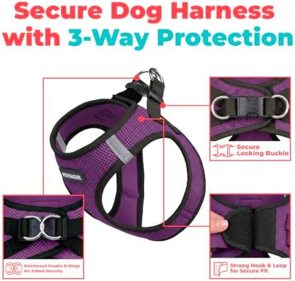 Voyager Step-in Air Dog Vest Harness - Purple/Black Trim, XX-Small