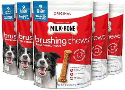 Milk-Bone Brushing Chews, Small/Medium, Original Flavor, 45 Dental Treats