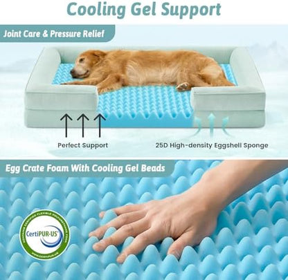 COZY KISS Orthopedic Dog Cooling Bed for Medium Small Dogs, 30x20 inch