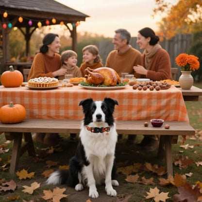 Lionet Paws Halloween Dog Collar- Cute Leaves Brown Dog Collars with Plastic Buckle and Pumpkin Pendant,Light Adjustable Dog Collars for Small Dogs