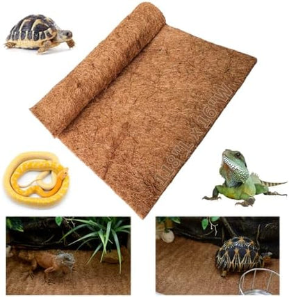 Hamiledyi Reptile Carpet 118"L x 16"W Natural Coconut Fiber Tortoise Carpet