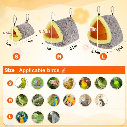 MEWTOGO Medium Winter Warm Bird Nest House with Support Board for Cage