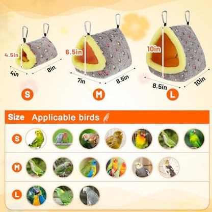 MEWTOGO Medium Winter Warm Bird Nest House with Support Board for Cage