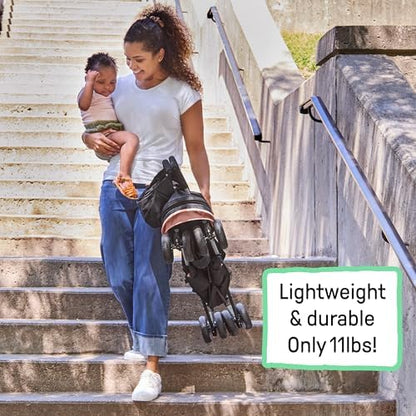 Ingenuity 3D Mini Convenience Stroller – Lightweight Stroller, Compact Fold, Multi-Position Recline, Canopy with Pop Out Sun Visor and More – Umbrella Stroller for Travel, Dusty Rose Pink