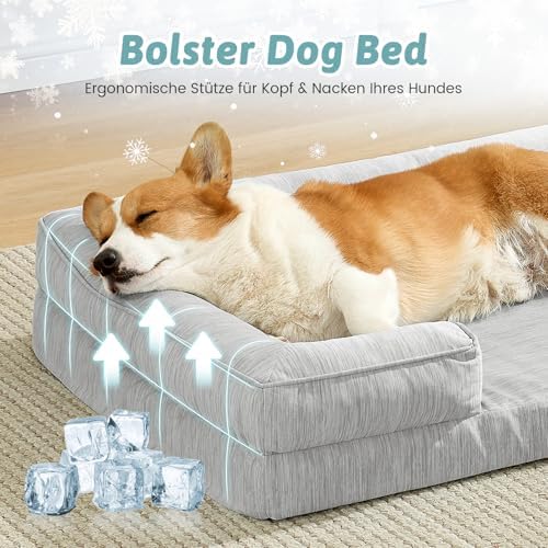COZY KISS Orthopedic Dog Cooling Bed for Large Sized Dogs, 36x27 inch