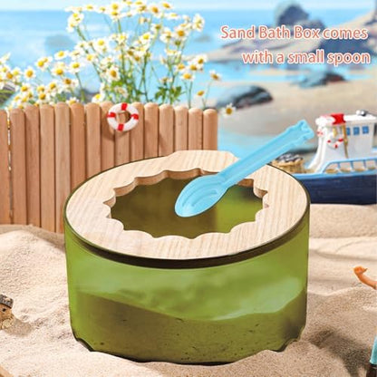 Marchul Hamster Sand Bath Box & Litter Box with Cleaning Scoop, Easy to Clean Bathroom for Dwarf Hamsters, Syrian Hamsters, Gerbils, Small Pets (Green)
