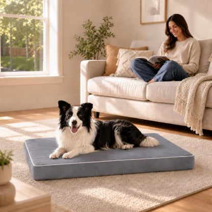 Orthopedic Dog Mat, 100% Waterproof 28D Foam Bed, Washable