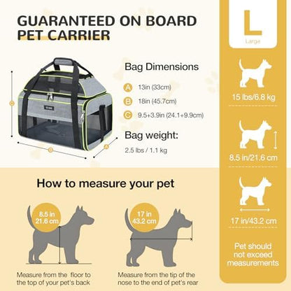 Lekereise Top-Expandable Pet Carrier 18x13x9.5 Inch Southwest Frontier Airline Approved Soft Sided Underseat to 15lbs Travel Carriers for Small Cats Dogs with Locking Safety Zippers Anti-Scratch Mesh