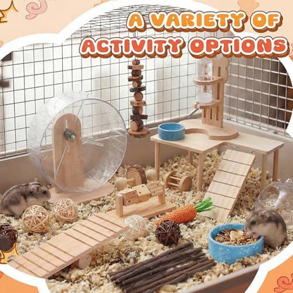 40 Pcs Hamster Cage Accessories Exercise Wheel,Interactive Style