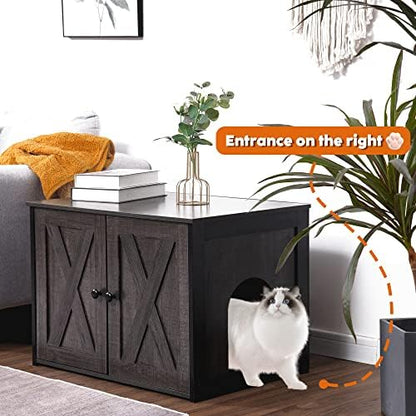 DWANTON Cat Litter Box Enclosure, Hidden Litter Box Furniture, 27.6 Inches