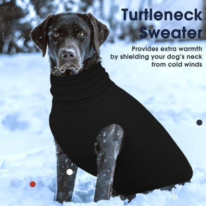 IECOii Dog Fleece Vest Sweater - Stretch Warm Pullover with Turtleneck