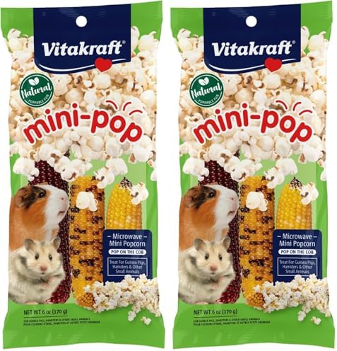 Vitakraft Mini Pops Treat for Small Animals - 100% Real Corn Cob - Supports Healthy Teeth - 6 oz (Pack of 2)