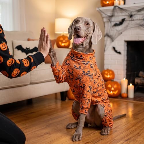 KYEESE Halloween Dog Pajamas for Large Dog Onesie with Jack-o'-Lantern