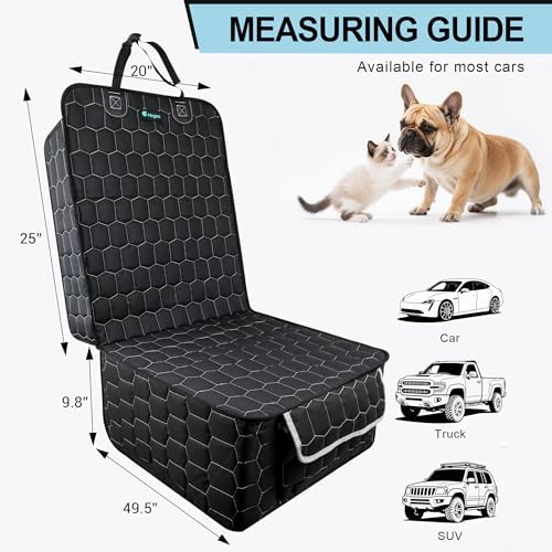 Meginc Front Seat Covers for Cars,Waterproof Car Seat Protector with Side Flaps 600D Fabric Front Seat Dog Cover for Trucks Vans SUVs Sedans, Non Slip Scratch Proof Seat Covers for Dogs in Car
