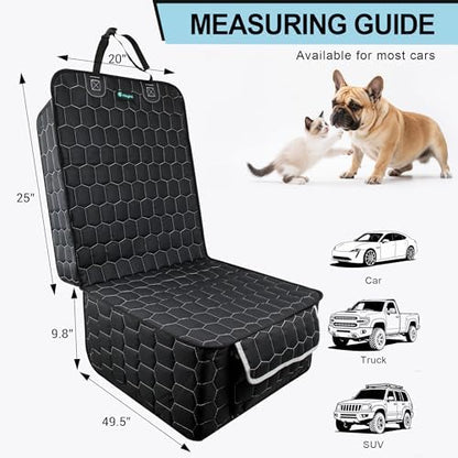 Meginc Front Seat Covers for Cars,Waterproof Car Seat Protector with Side Flaps 600D Fabric Front Seat Dog Cover for Trucks Vans SUVs Sedans, Non Slip Scratch Proof Seat Covers for Dogs in Car