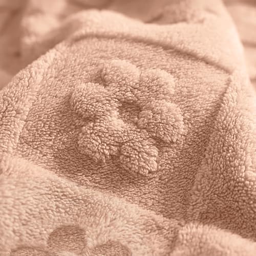 Americanflat 50x60 Jacquard Fleece Throw Blanket - Soft and Breathable Throw Blanket for Couch, Bed, Chair - Fleece Blankets Perfect for Home, Bedroom, or Outdoor Use - Flower Design in Pink