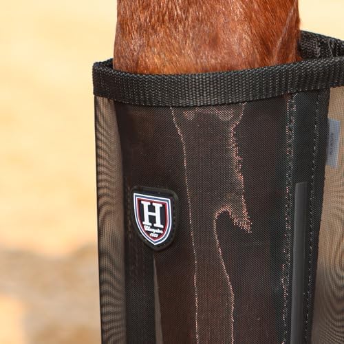 Harrison Howard Loose-Fitting Horse Fly Leggings Breathable, Tear-Resistant Fine Mesh Leg Guards Stay-on Comfortable Fly Boots (Set of 4)