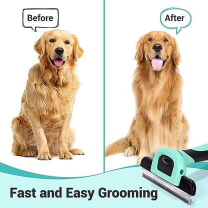 MIU COLOR Pet Grooming Brush, Deshedding Tool for Dogs & Cats, Spring Green