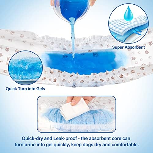 Pet Soft Dog Diapers Male - Disposable Male Dog Wraps Wetness Indicator, Ultra Absorbent Doggie Diapers Comfortable for Incontinence Excitable Urination, 50pcs XSmall