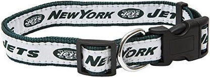 Pets First NFL New York Jets Licensed PET COLLAR, Large - Heavy-Duty, Strong, and Durable Dog Collar. Available in 31 Football Teams and 4 Sizes