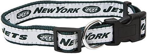 Pets First NFL New York Jets Licensed PET COLLAR, Small - Heavy-Duty, Strong, and Durable Dog Collar. Available in 31 Football Teams and 4 Sizes