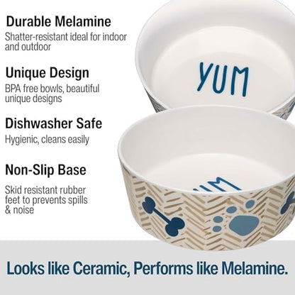 Loving Pets Dolce Moderno Dog Bowl – Modern Melamine Dog Food Bowl & Dog Water Bowl – Durable, Non-Slip Pet Dish for Small & Medium Dogs – Dishwasher Safe Dog Bowl (Small, 16 oz)