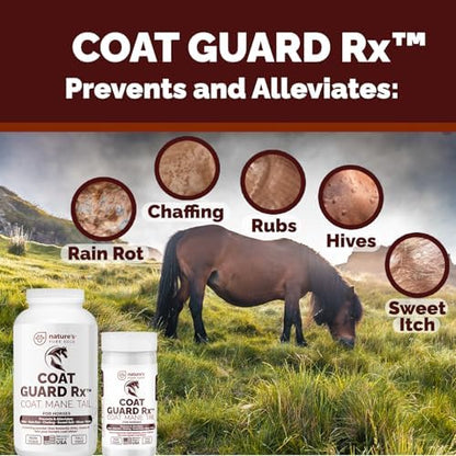 Coat Guard Rx™ Large 16 oz. Coat, Mane, and Tail Powder for Horses - Rain Rot, Sweet Itch, Treatment & Dry Shampoo for Horses.
