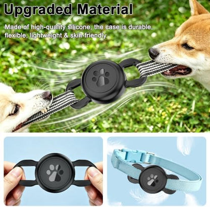 Airtag Collar Holder for Cats or Small Dogs, Waterproof, 1 Pack Black