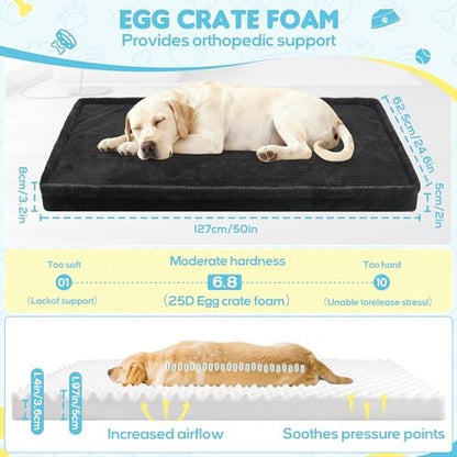 Loiion Dog Car Bed, Non-Slip Backseat Extender Pet Mat 50"x24.6"x2"