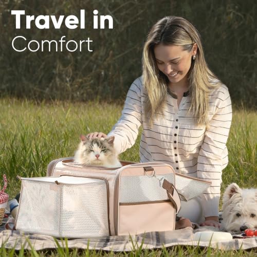 FUKUMARU Expandable Cat Carrier Large, Soft Pet Carrier Airline Approved