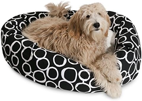 Majestic Pet 32" Fusion Black Sherpa Bagel Bed