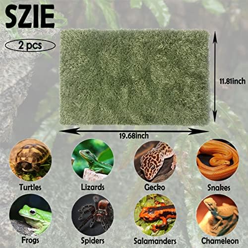 kathson 2pcs Reptile Carpet Terrarium Liner Tortoise Bedding Reptile Substrate Liner Mat Pet Cage Mats Supplies for Snakes Bearded Dragon Lizard Gecko Chameleon Turtles Iguana (19.68 X 11.81 in)