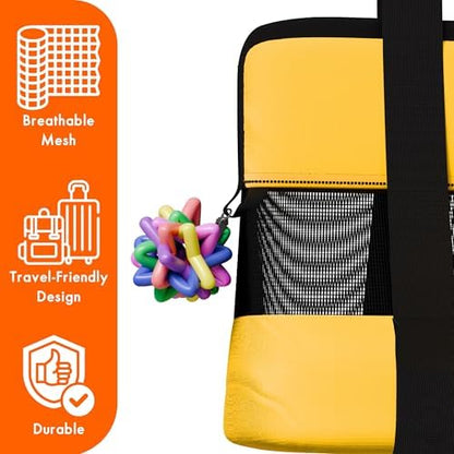 17" Soft Sided Cat and Dog Pet Carrier Bag for Travel with Bonus Toy Ball - Ideal and Compatible for Small Cats and Dogs - Versatile and TSA Airline Approved