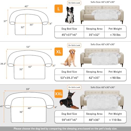 GGIB Calming Dog Bed Fluffy Plush Dog Mat for Furniture Protector with Removable Washable Cover for Large Medium Small Dogs and Cats (Extra Extra Large, Light Grey)