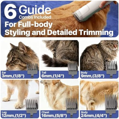 Buenkee Dog Grooming Vacuum Kit, 15000Pa Clipper, Shedding Brush, 2L, Blue