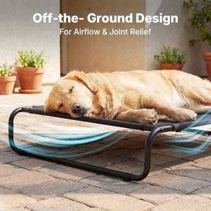 Veehoo Cooling Elevated Dog Bed, Outdoor Raised Dog Bed for Large Dogs
