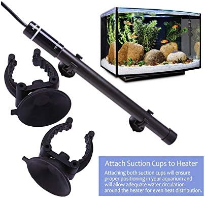 MQ Titanium Alloy 300W Aquarium Heater for Salt and Fresh Water, Digital LED Display Submersible Heater with External Thermostat Controller, for Fish Tank 50-60 Gallon