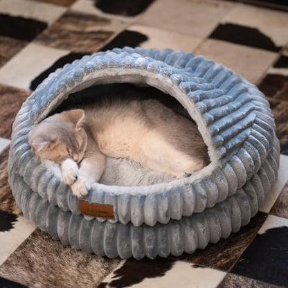 CHEERPALS Cat Cave Bed for Indoor Cats Covered Hooded Pet Bed with Cushion
