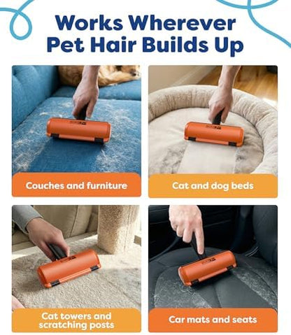 Triton Pet Hair Removal Tool w/Fur Trapping Compartment, Orange