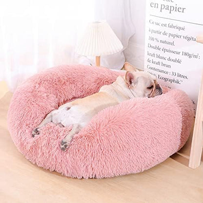 Nisrada Cat Beds for Indoor Cats,24 Inch Dog Bed for Small Melium Large Dogs, Washable-Round Pet Bed for Puppy and Kitten with Slip-Resistant Bottom