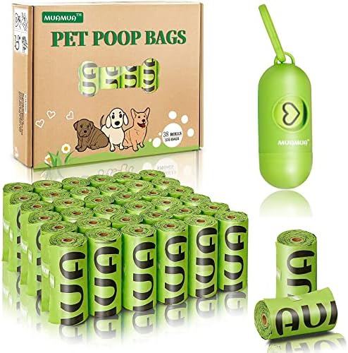 Dog Poop Bag Rolls 570 Count with Dispenser, Biodegradable Unscented Pet Waste Bags, Guaranteed Extra Thick, Leak Proof Doggie Refill Bags for Easy Cleanup, Big Size 9 x 13 Inches