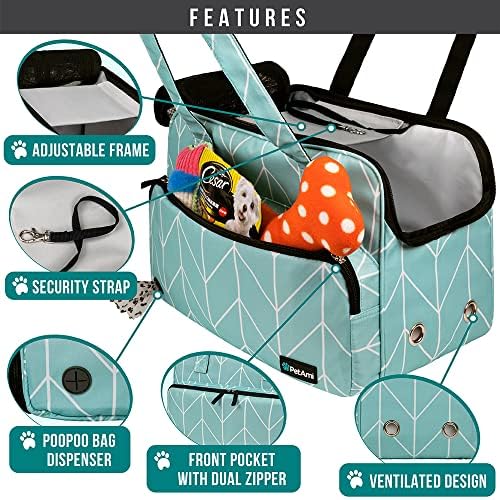 PetAmi Small Dog Purse Carrier, Airline Approved Soft Sided Tote, Teal