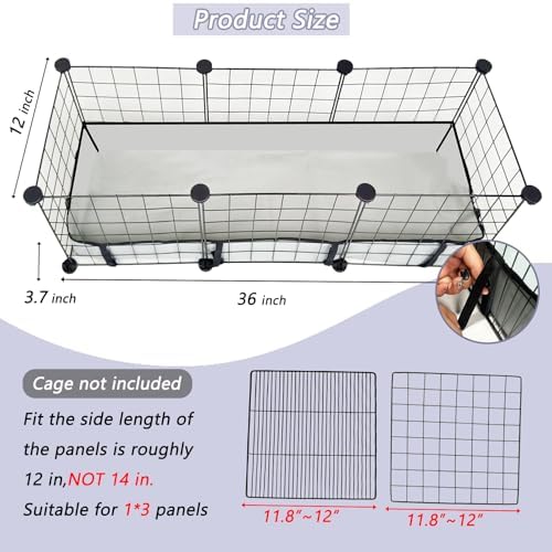 Guinea Pig Cage Liner Tarp Bottom Waterproof and Washable Base Also for Rabbits, Bunny, Chinchesillas, Hedgehog, Ferrets and Other Small Animals(12x36 inches)