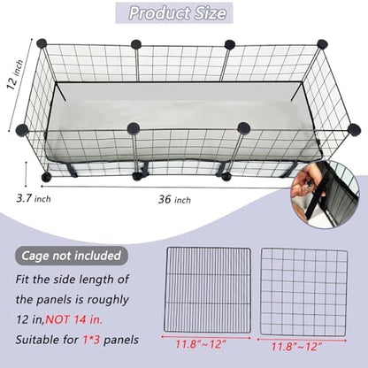 Guinea Pig Cage Liner Tarp Bottom Waterproof and Washable Base Also for Rabbits, Bunny, Chinchesillas, Hedgehog, Ferrets and Other Small Animals(12x36 inches)