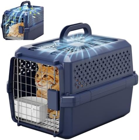 RIZZARI Travel Crate Small Dog Carrier: Secure Door Portable Handle Design