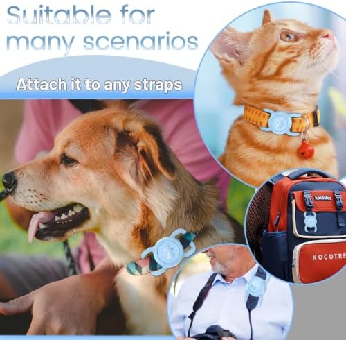 Waterproof Airtag Holder for Dog Collar, Light Blue, 1 Pack