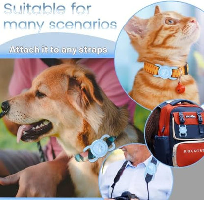 Waterproof Airtag Holder for Dog Collar, Light Blue, 1 Pack