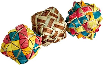 Planet Pleasures Woven Square Foot Toy (3 Pack), Small