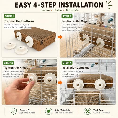 Agape Shreddable Bird Cardboard Platform, Natural Parrot Chew Toy and Perch